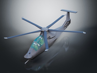 modern helicopter gunship 3d model