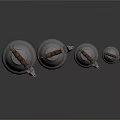 Set of Silver Teapots with Wooden Handles in Various Sizes Arranged Neatly