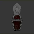 Vintage Wall Lighting Combination With Red Glass Shade And Metal Decorative Frame