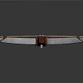 Crafted Detailed Traditional Crossbow With Wooden Stock And Metal Bow Parts