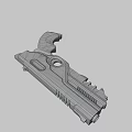 Futuristic Black Pistol With Illuminated Strip And Modern Sci Fi Weapon Design