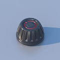 Black Circular Household Appliance Control Knob With Red Ring And Arrow 3d model