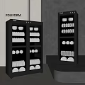 Haier Black Kitchen Storage Cabinets With Dishes Plates And Wine Glasses In Modern Interior