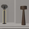 Modern Floor Lamps Transparent Glass And Brown Metal Designs With Round Shades