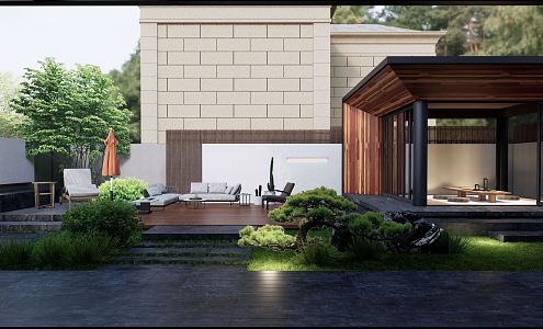 New Chinese Courtyard Garden 3d model