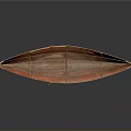 Traditional Wooden Canoe With Red Painted Hull And Classic Watercraft Design