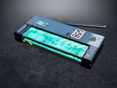 Smart Machine With Digital Display And Green Light Panel For Efficient Operations 3d model