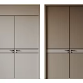 Modern Double Doors Design With Light And Dark Wood Tones Metal Handles For Home Interior