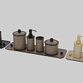 Modern Daily Wash Essentials Set With Tray Bottles And Storage Jars