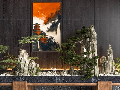 New Chinese Style Other Landscape Sits Indoor New Chinese Style Landscape 3d model