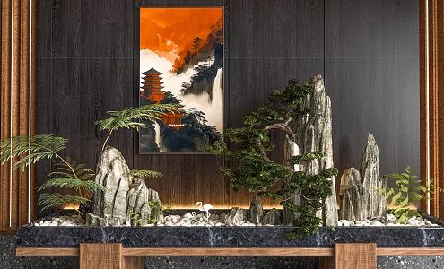 New Chinese Style Other Landscape Sits Indoor New Chinese Style Landscape 3d model