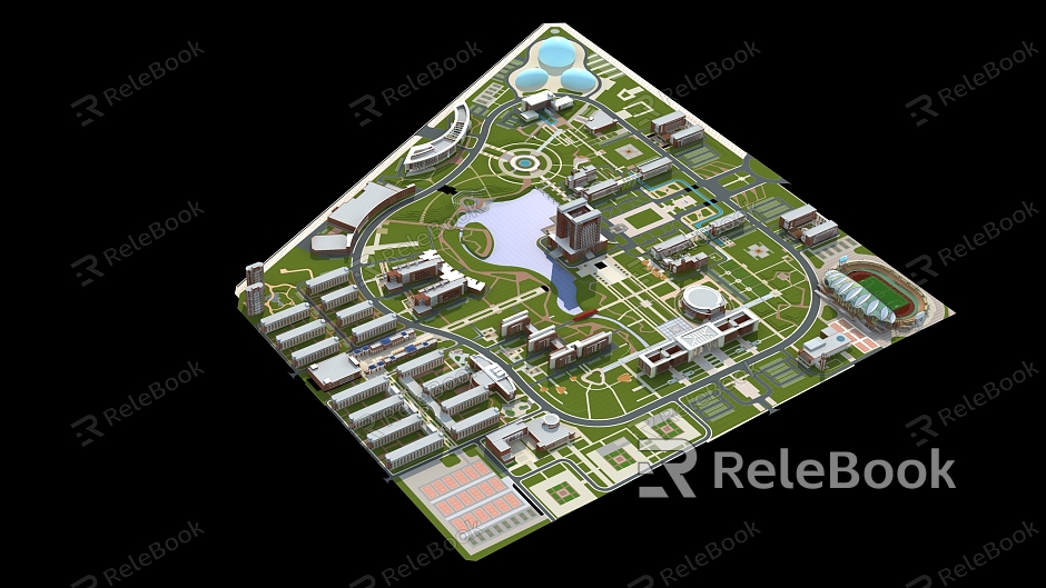 Modern Aerial View of School China Medical University model