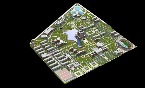 Modern Aerial View of School China Medical University 3d model