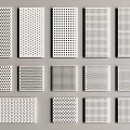 White Rectangular Components With Various Hole Patterns For Design Applications