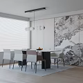 Modern table combination 3d model