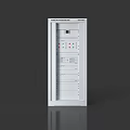 Modern White Industrial Control Panel Equipment With Digital Display Control Buttons And Indicator Lights 3d model