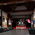 Traditional Chinese Style Store Interior With Wooden Shelves Display Cabinets Chandeliers And Product Displays