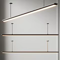 Modern Minimalist Linear Pendant Lights With Sleek Metal Frame Hanging From Ceiling