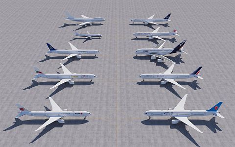 modern aircraft airliner 3d model