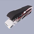 Modern RV Exterior Design With White Body Black Roof And Red Stripes
