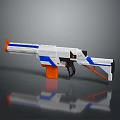Colorful Toy Gun With White Blue Orange Design And Modern Appearance