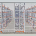 Industrial Warehouse Display Shelves With Metal Frame And Multi Layer Storage 3d model