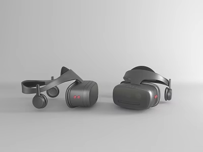 VR Amusement Equipment Black Headset Design With Headphones For Immersive Play Experience 3d model