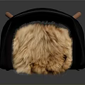 Modern Black Cocoon Shaped Chair With Wooden Legs And Furry Cushion