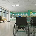 Spacious Medical Specialty Store With Wheelchairs Shelves And Product Displays