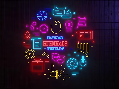 Modern Decorative Light Neon Trend Neon Bar Neon Barbecue Neon 3d model