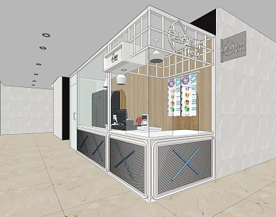 Nordic Beverage Shop Mall Yogurt Shop 3d model