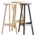 Modern Wooden Bar Stools With Light And Dark Finish For Home Decor