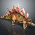 Stegosaurus Dinosaur Display Figure With Red White Plates And Green Brown Body