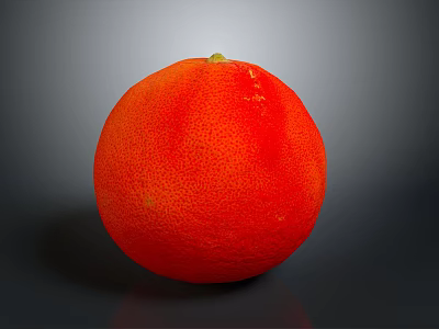 Isolated Ripe Red Grapefruit with Fresh Textured Surface on Dark Background 3d model