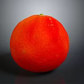 Isolated Ripe Red Grapefruit with Fresh Textured Surface on Dark Background