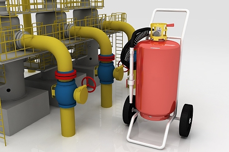 Industrial wind fire extinguisher 3d model