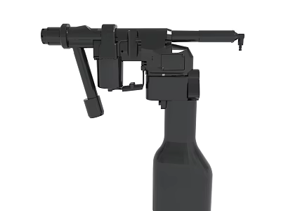 Black Professional Pneumatic Spray Gun With Handle Nozzle And Container 3d model