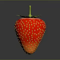 Vibrant Red Fresh Strawberry With Green Leaves And Yellow Seeds On Black Surface