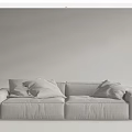 Modern Minimalist Two Seater Sofa With Upholstered Design And Decorative Pillows