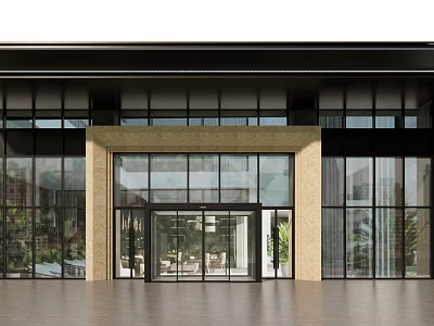 Modern Door Head Curtain Wall Door Head Automatic Door Canopy 3d model