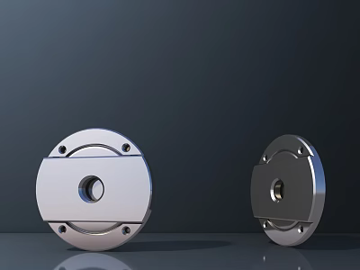 Smart Machine Metal Circular Components With Central Holes And Mounting Screws 3d model