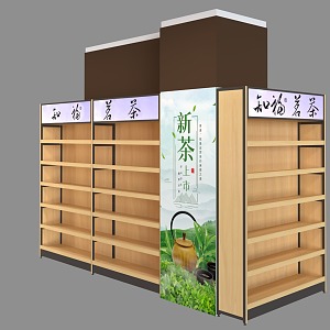 Tea Shop Tea Counter Shelf Meichen Bazhu Shelf 3d model