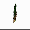 Green Ornate Weapon Design With Golden Decorations And Intricate Hilt Details