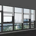 modern office roller shutter floor-to-ceiling windows 3d model