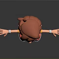 Cartoon Boy With Red Brown Hair Green Eyes Arms Outstretched On Black Background