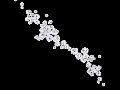 Modern Stylish Wall Decor With White Circular Elements In Branch Like Curved Pattern 3d model