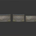 Wood Stone Boxes With Metal Trim Edges Three Pieces Arranged Side By Side White Background