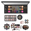 Complete Professional Cosmetics Set With Eyeshadow Blush Lipstick And Makeup Brushes