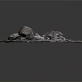 Outdoor Campfire Setup With Stones Ash Dirt And Dry Grass In Square Area