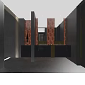 Elegant Modern Public Restroom Interior With Marble Countertops Large Mirrors And Dark Tile Walls